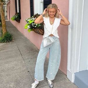 Free People Stripped Barrel Jeans